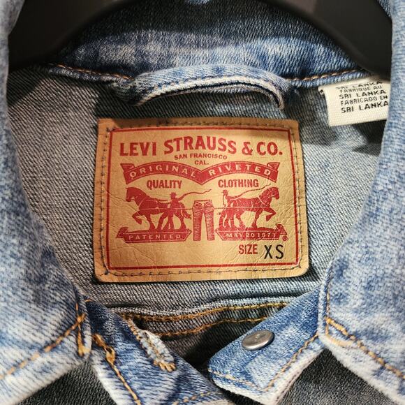 Christian Cross Custom Upcycled Jean Jacket, Women's XS - Picture 3 of 5